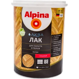 Лак Альпина Аква паркетный глянцевый 0